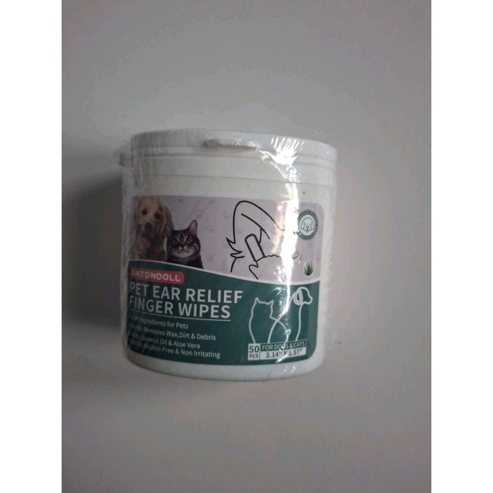 ANTONDOLL Pet Ear Relief Finger Wipes for dogs & cats 50 pcs.